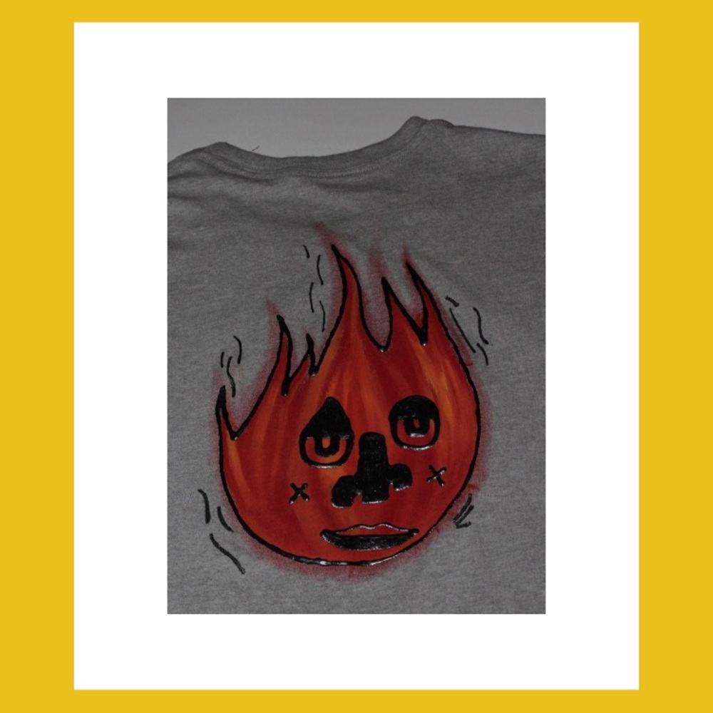Hand painted flame face t-shirt!